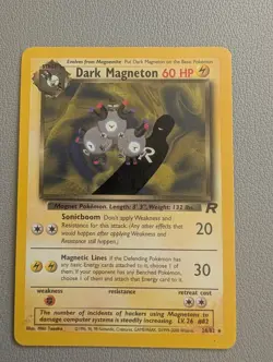 Pokemon Dark Magneton Team Rocket Rare 28/82 2000 Stage 1 60 HP Regular WOTC - Image 1