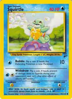 Squirtle - 93/130 Base Set 2 - Pokemon TCG - 2000 - Image 1