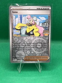 Pokemon TCG Iono Regional STAFF Promo Paldea Evolved Master Set 185/193 🔥 - Image 1