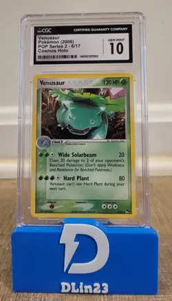 2006 POKEMON POP SERIES 2 VENUSAUR COSMOS HOLO 6/17 CGC 10 GEM MINT LOW POP - Image 1