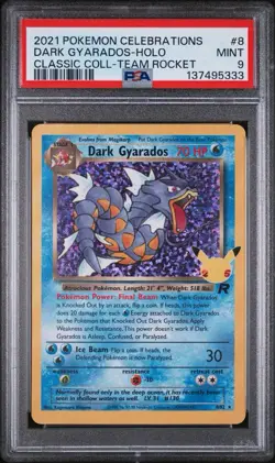 2021 POKEMON CELEBRATIONS CLASSIC COLL #8 DARK GYARADOS-HOLO PSA 9 Mint - Image 1