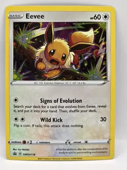 Pokemon TCG Eevee SWSH118 Cosmos Holo Black Star Promo 🍥NICE SWIRL PLACEMENT🍥 - Image 1