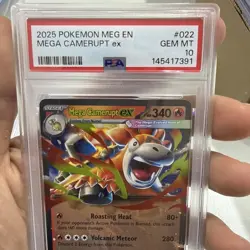 2025 Pokemon Meg En Mega Camerupt EX 22 PSA 10 GEM MT - Image 2