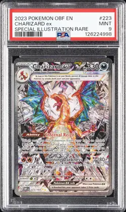 2023 POKEMON OBF EN-OBSIDIAN FLAMES SPECIAL ILLUSTRATION RARE CHARIZARD EX PSA 9 - Image 1