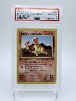 2000 POKEMON GYM CHALLENGE 1ST ED #60 BLAINE'S CHARMANDER PSA 10 - Image 1