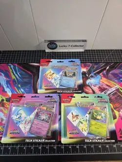 Pokemon TCG Prismatic Evolutions Tech Sticker Collection Set Lot 3X Sealed New - Image 1
