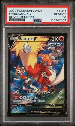 PSA 10 Blaziken V TG14/TG30 Pokemon Silver Tempest Trainer Gallery Sword Shield - Image 1