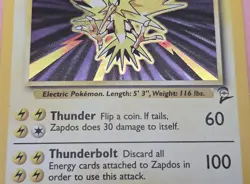 Vintage Pokemon TCG Base Set 2 WoTC Zapdos Holo Rare Card #20/130 LP - Image 3