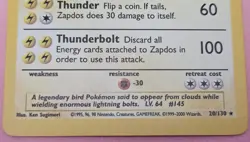 Vintage Pokemon TCG Base Set 2 WoTC Zapdos Holo Rare Card #20/130 LP - Image 4