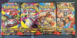 4x Pokemon Mega Evolution Booster Pack 10 Cards English TCG 2022 (Full Art Set) - Image 1