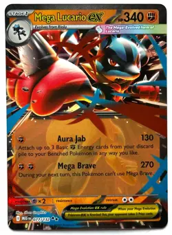 Mega Lucario ex 077/132 - Pokemon TCG - Mega Evolution Double Rare Holo - Image 1