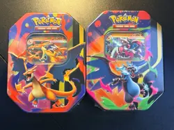 Pokemon TCG Mega Charizard X + Y ex Promo Tin Bundle Factory Sealed New - Image 1