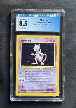 CGC 8.5 Mewtwo Square Cut Holo Rare Base Set 1999 Pokemon Card #10 - Image 1