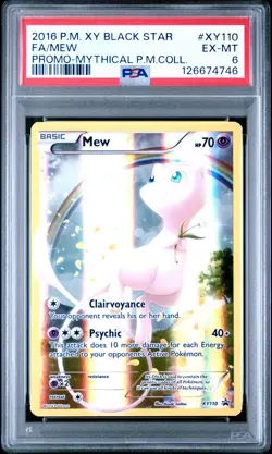 2016 POKEMON XY BLACK STAR PROMO MYTHICAL POKEMON COLL #XY110 FULL ART/MEW PSA 6 - Image 1