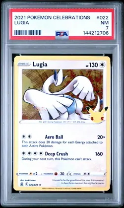 2021 POKEMON CELEBRATIONS #022 LUGIA PSA 7 - Image 1