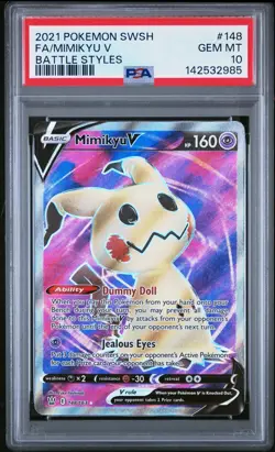 Pokemon Mimikyu V (Full Art) 148/163 Swsh05: Battle Styles Holo PSA 10 - Image 1