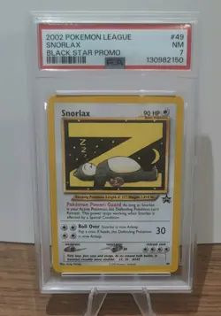 2002 POKEMON LEAGUE PROMO BLACK STAR #49 SNORLAX PSA 7 - Image 1