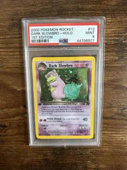 Pokemon Dark Slowbro Team Rocket Unlimited Holo Rare #12 PSA 9 Mint - Image 1