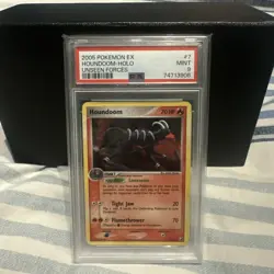 Pokemon Houndoom Holo EX Unseen Forces 7/115 PSA 9 MINT - Image 1