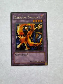 Yu-Gi-Oh! Darkfire Dragon Rare Australia Version 1st Edition LOB-A019 - Image 1