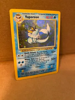 Pokemon TCG Vaporeon Card 12/64 - HOLO FOIL Shiny Base Jungle *LP* Vintage Card - Image 1