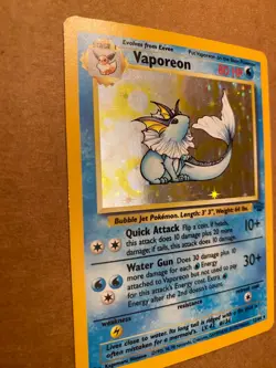 Pokemon TCG Vaporeon Card 12/64 - HOLO FOIL Shiny Base Jungle *LP* Vintage Card - Image 4