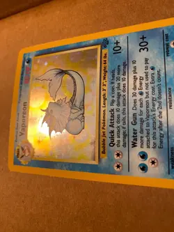 Pokemon TCG Vaporeon Card 12/64 - HOLO FOIL Shiny Base Jungle *LP* Vintage Card - Image 5