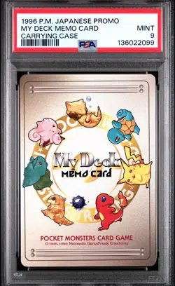 1996 POKEMON JPN PROMO CARRYING CASE MY DECK MEMO CARD PSA 9 - Image 1