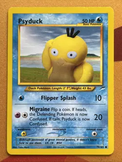 Pokemon Card - Psyduck - Yuka Morii - Unlimited (79/105) Neo Destiny *MP* - Image 1