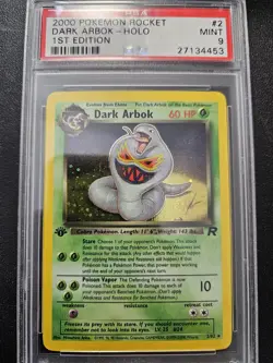 Pokemon PSA 9 1st Edition Team Rocket Dark Arbok Holo Rare 2/82 MINT - Image 1
