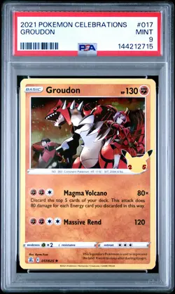 2021 POKEMON CELEBRATIONS #017 GROUDON PSA 9 - Image 1