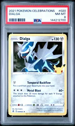 2021 POKEMON CELEBRATIONS #020 DIALGA PSA 8 - Image 1