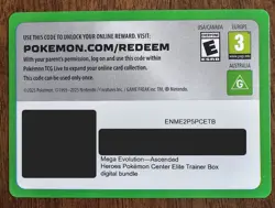 x1 Code Card Mega Evolution Ascended Heroes Pokemon Center ETB PTCG LIVE - Image 1