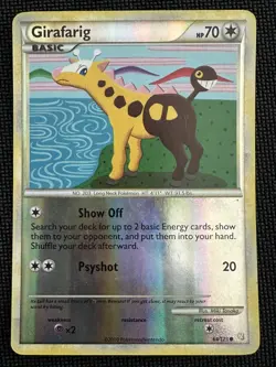 Girafarig 64/123 Heartgold Soulsilver Reverse Holo Pokemon Card MP - Image 1