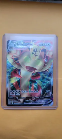 Pokemon SWSH Black Star Promos Meowth VMAX Card Holo SWSH 005 - Image 1