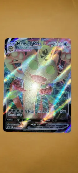 Pokemon SWSH Black Star Promos Meowth VMAX Card Holo SWSH 005 - Image 3