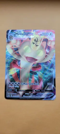Pokemon SWSH Black Star Promos Meowth VMAX Card Holo SWSH 005 - Image 4