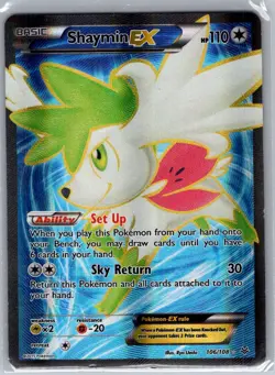 Shaymin EX (Full Art) 106/108 XY - Roaring Skies - Pokemon Card - Creased - Image 1