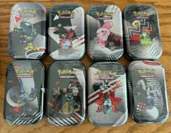 Pokemon Unova Mini Tin Full Art Set of 8 w/ Display (No Factory Seal on Display) - Image 1
