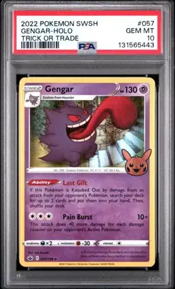 2021 POKEMON SWORD & SHIELD CHILLING REIGN #057 GENGAR-HOLO TRICK OR TRADE 10 - Image 1