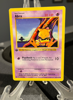 Abra 43/102 - 1st Edition Shadowless Pokemon 1999 WOTC - Image 1