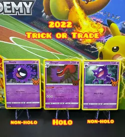 Gengar 057/198 Holo, Gastly & Haunter Non-Holo Pokemon Trick or Trade 2022-Mint - Image 1