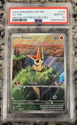 2025 POKEMON SVP ILLUSTRATION COLLECTION PROMO VICTINI #208 PSA 10 - Image 1