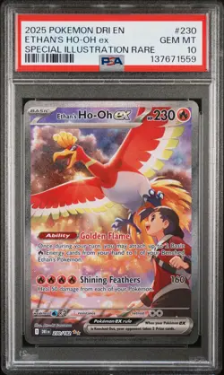 2025 POKEMON DRI EN-DESTINED RIVALS #230 ETHAN'S HO-OH EX PSA 10 - Image 1