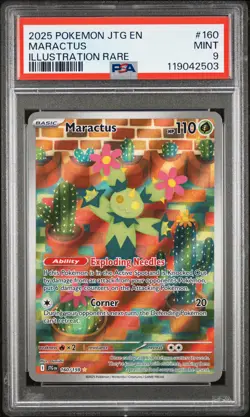 Maractus Illustration Rare PSA 9 2025 Pokemon Jtg En-Journey Together #160 - Image 1
