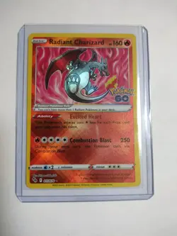 Pokemon TCG Radiant Charizard Pokemon GO 011/078 Holo Radiant Rare - Image 1