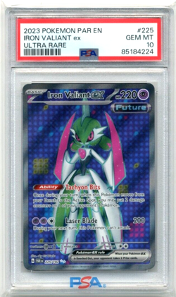 2023 Pokemon Scarlet Violet Paradox Rift Iron Valiant ex 225/182 PSA 10 Gem Mint - Image 1