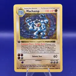 Machamp 008/102 Base Set 1st Edition Shadowless Holo Pokemon WOTC HP - Image 1