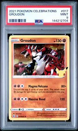 2021 POKEMON CELEBRATIONS #017 GROUDON PSA 9 - Image 1