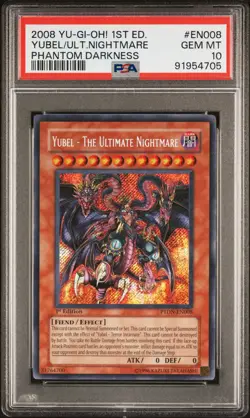 Yubel-the Ultimate Nightmare PTDN-EN008 Secret Rare 1st Ed Yugioh PSA 10 *705 - Image 1